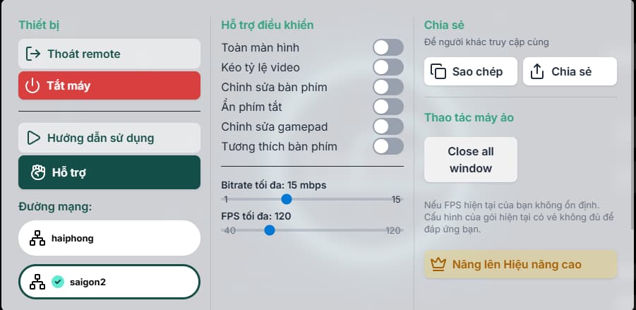 Giao diện cài đặt Cloud PC Thinkmay — thiết lập đơn giản trong vài phút