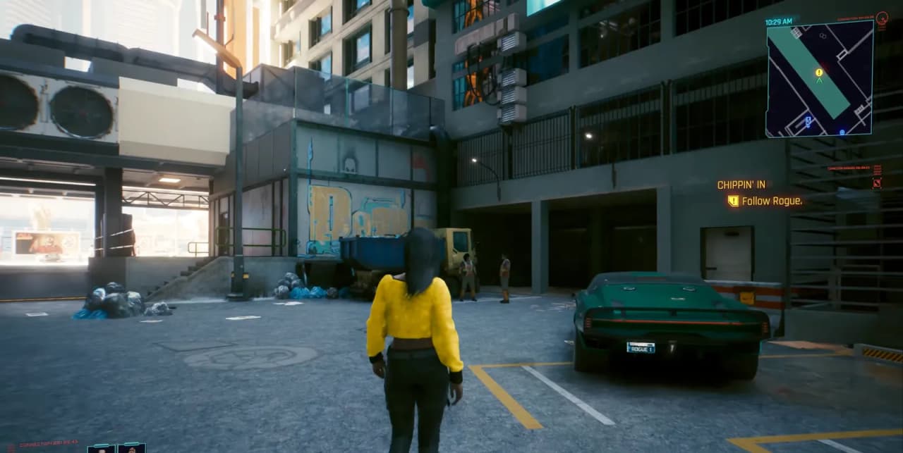 Gameplay thế giới mở Cyberpunk 2077 ngoài đường phố Night City
